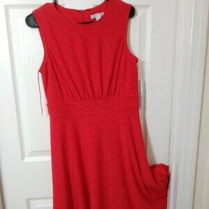 London Style Collection Women's Inset Waist Midi Fit and Flare Dress Size 8